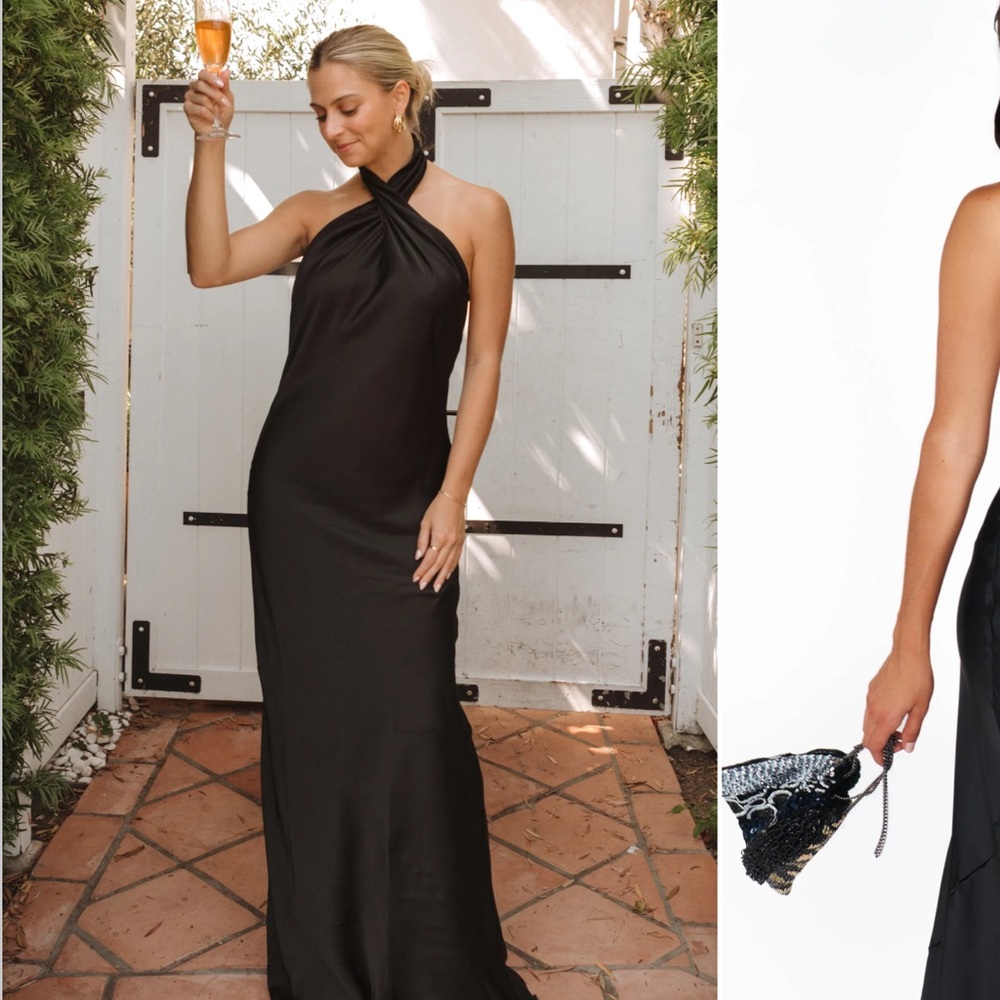 Show Me Your Mumu - Jasmine Halter Maxi Dress - Black